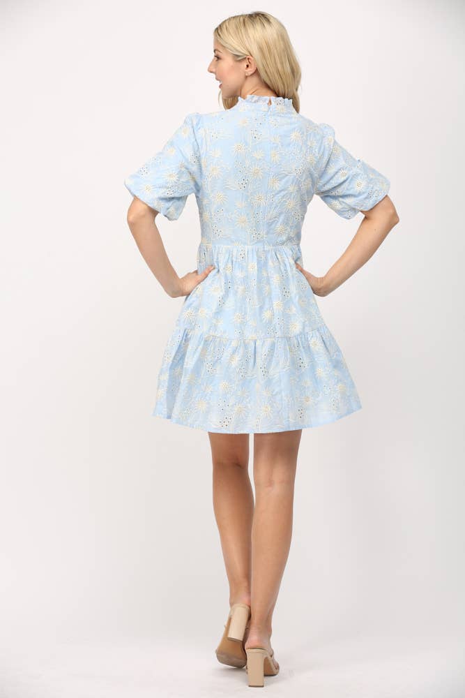 Lila Bluebell Eyelet Dress