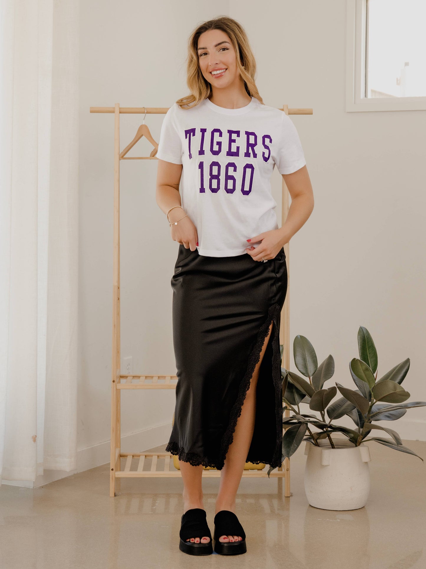 LSU Tigers College Block Puff Ellie Perfect Tee
