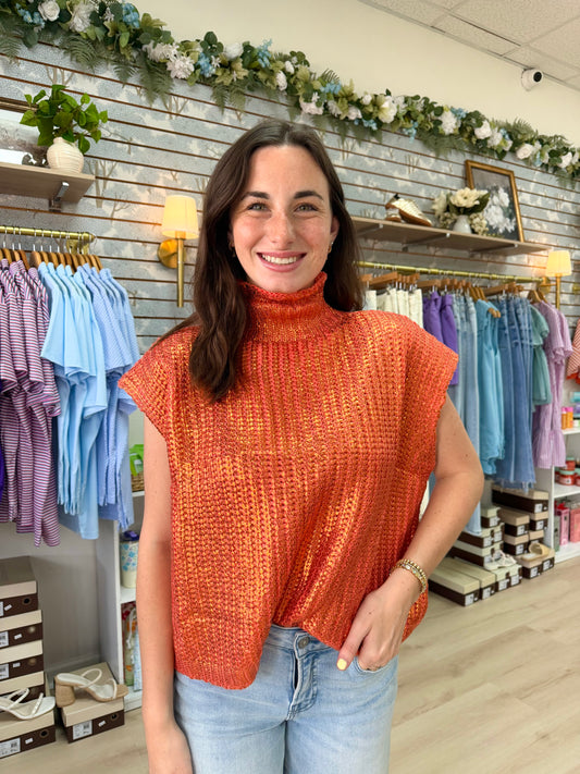 Pumpkin Spice Shimmer Sweater