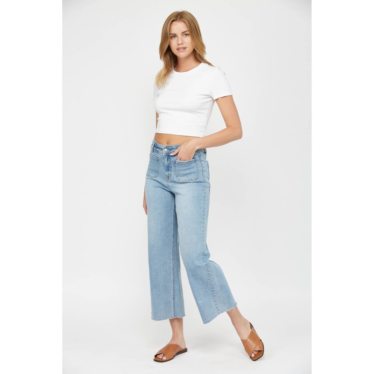 Harper Cropped Wide Leg Jeans