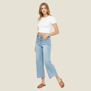 Harper Cropped Wide Leg Jeans