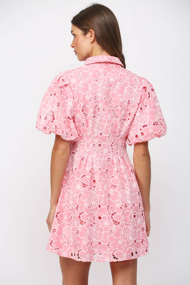 Camille Lace Puff Sleeve Dress