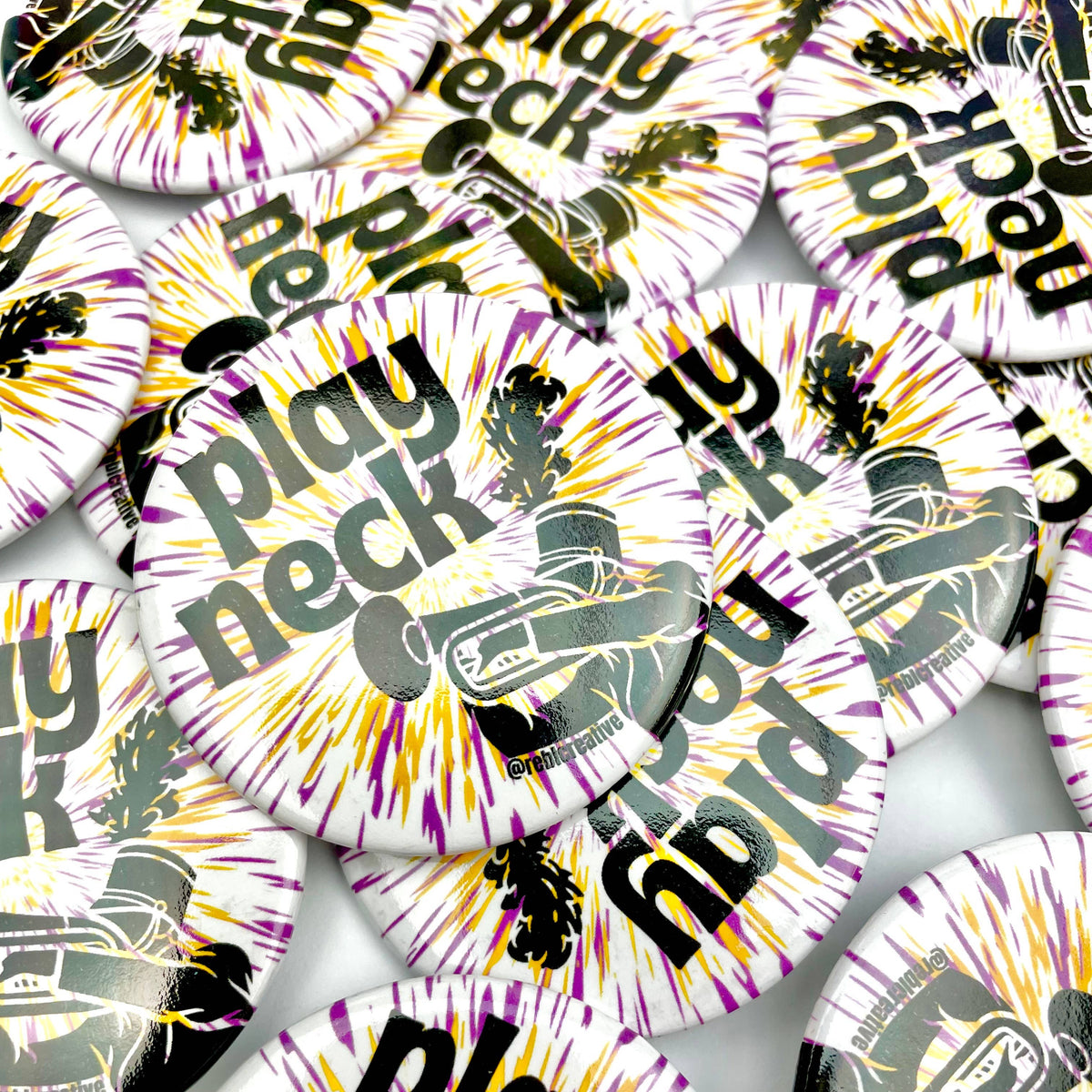 Tie Dye Burst - Play Neck - Game Day Button