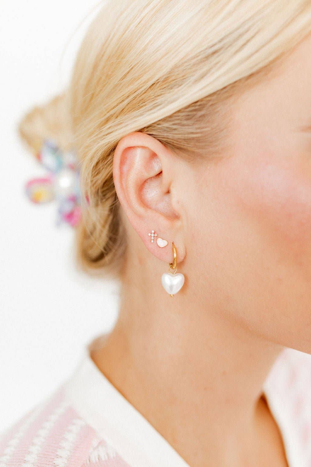 Huggie Charm Earrings - Willa Heart Gold