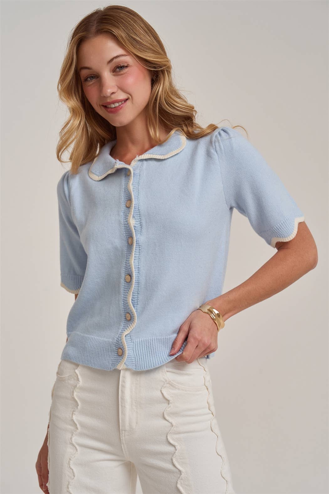 Charlotte Scallop Collar Cardigan