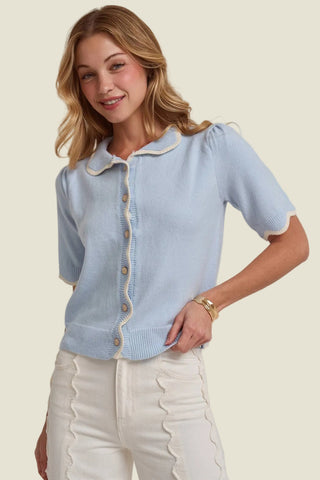 Charlotte Scallop Collar Cardigan