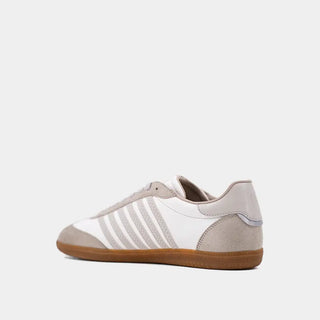 White sneaker with gray accents on a white background
