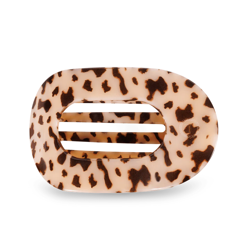 Flat Round Hair Clip - Small - Blond Tortoise