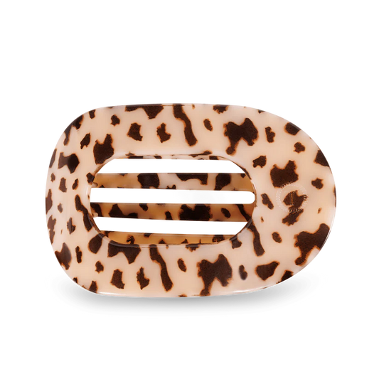 Flat Round Hair Clip - Small - Blond Tortoise