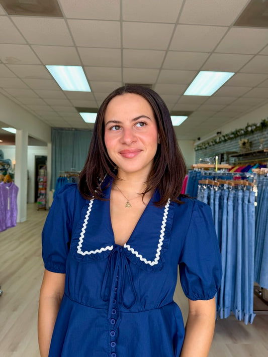 Sienna Ric Rac Trim Doll Collar Top