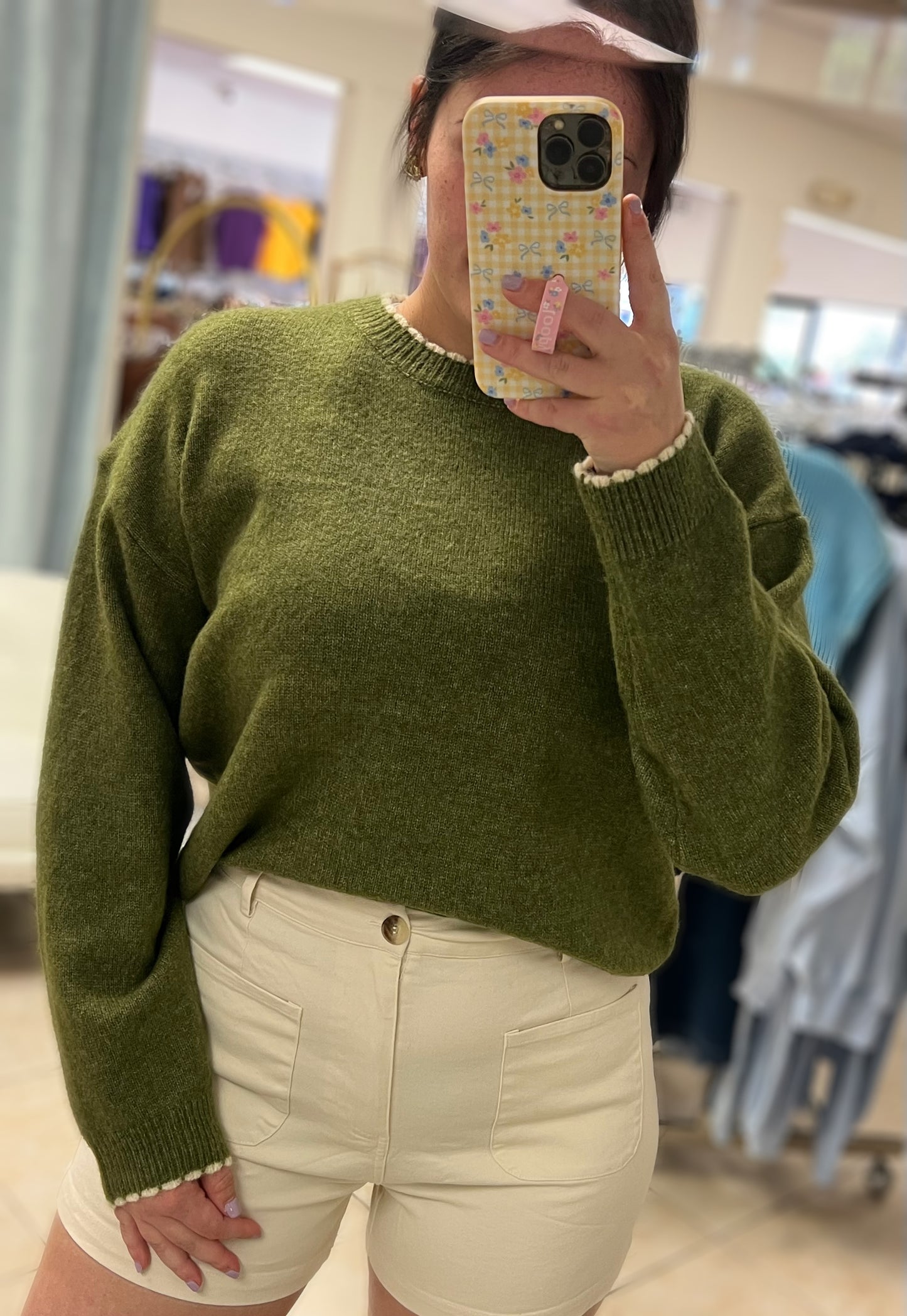 Fall Classic Scallop Trim Sweater