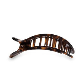 TELETIES Medium Flat Round Hair Clip in Tortoise – comfortable flat-back hair clip for women