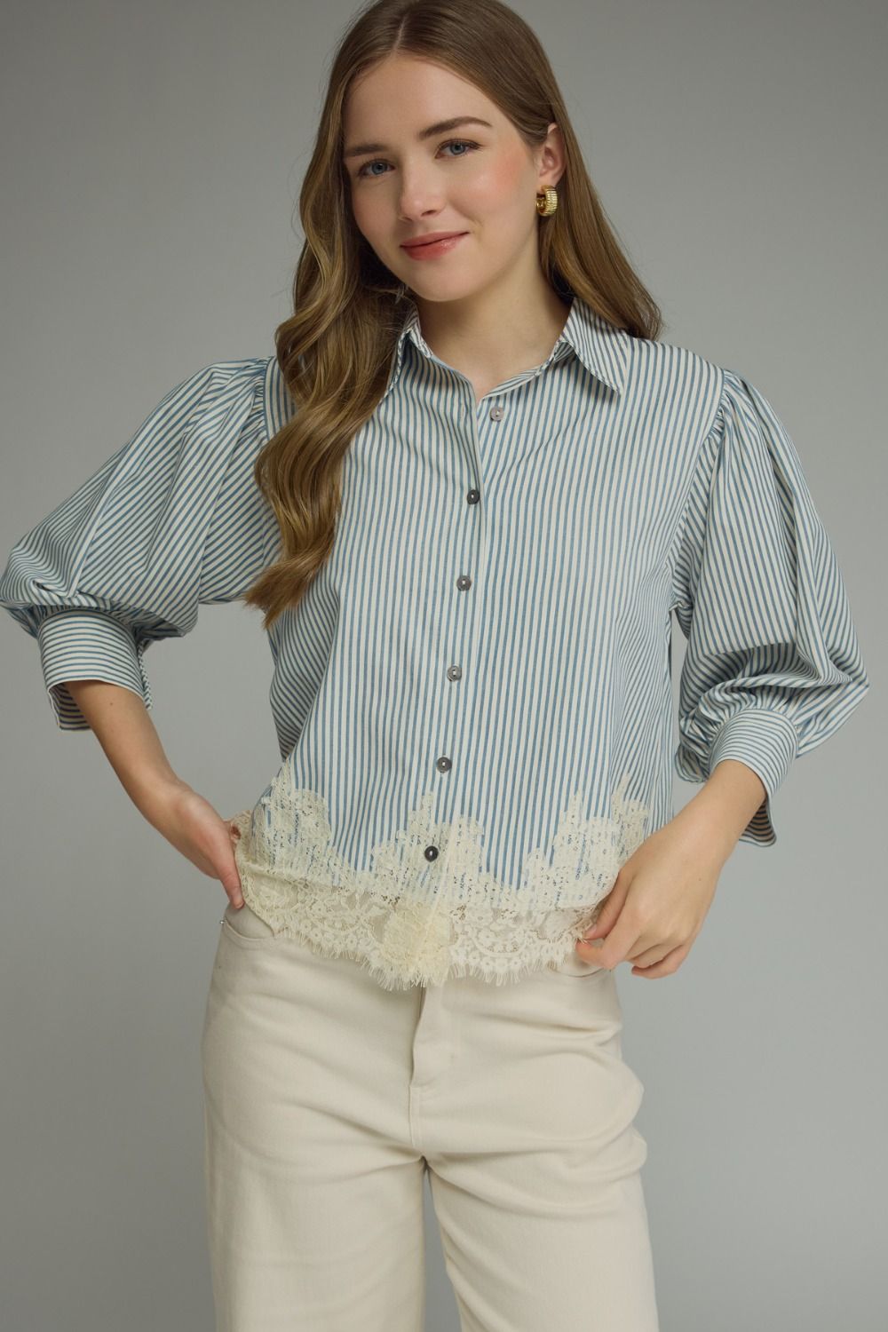 Lace & Stripe Blouse