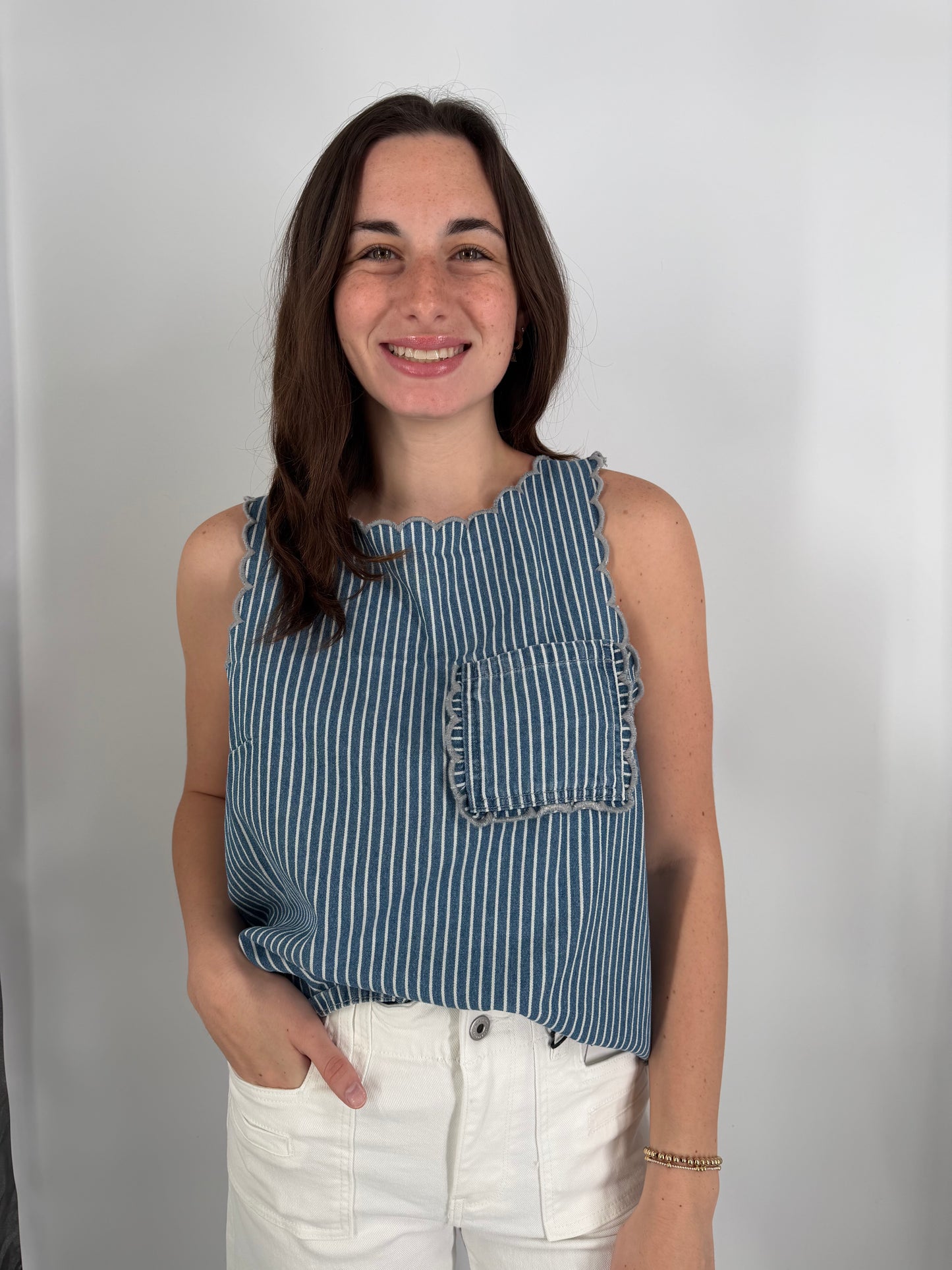 Amy Denim Stripe Top
