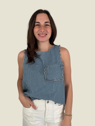 Amy Denim Stripe Top