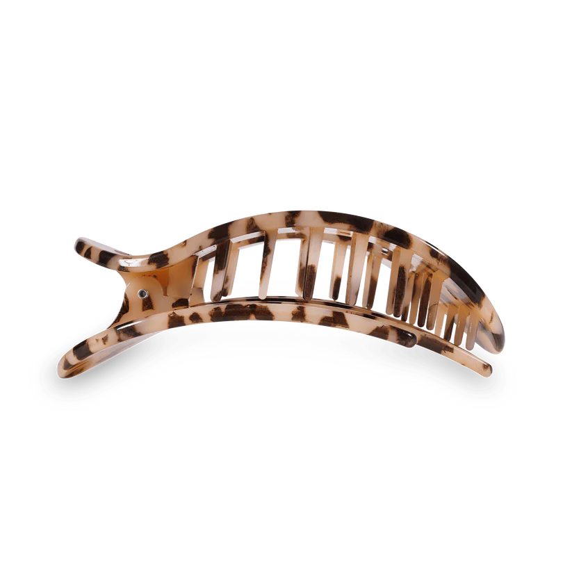 Flat Round Hair Clip - Small - Blond Tortoise