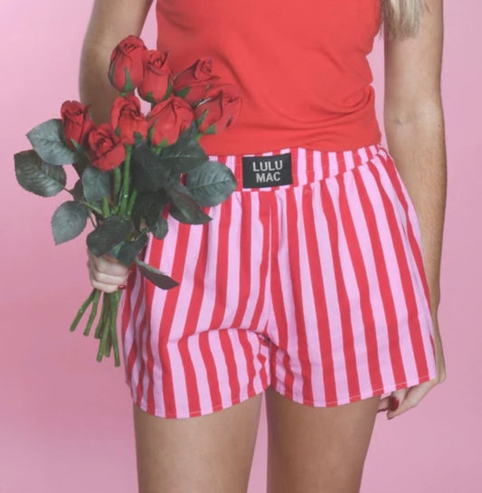LULU MAC PINK/RED - STRIPE BOXER SHORT