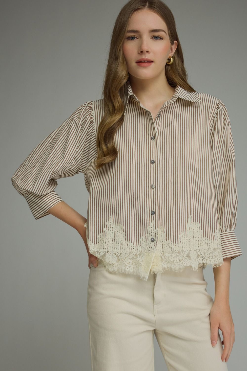 Lace & Stripe Blouse
