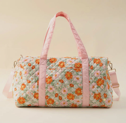On-The-Go Quilted Weekender Bag-Bouquet Beauty Sage