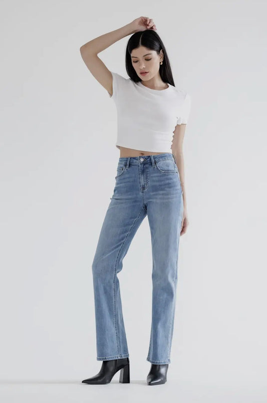 Mica light wash straight leg