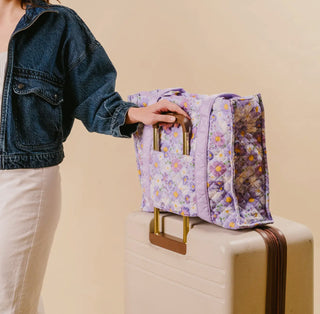 The Everyday Quilted Tote Bag-Bouquet Beauty Purple