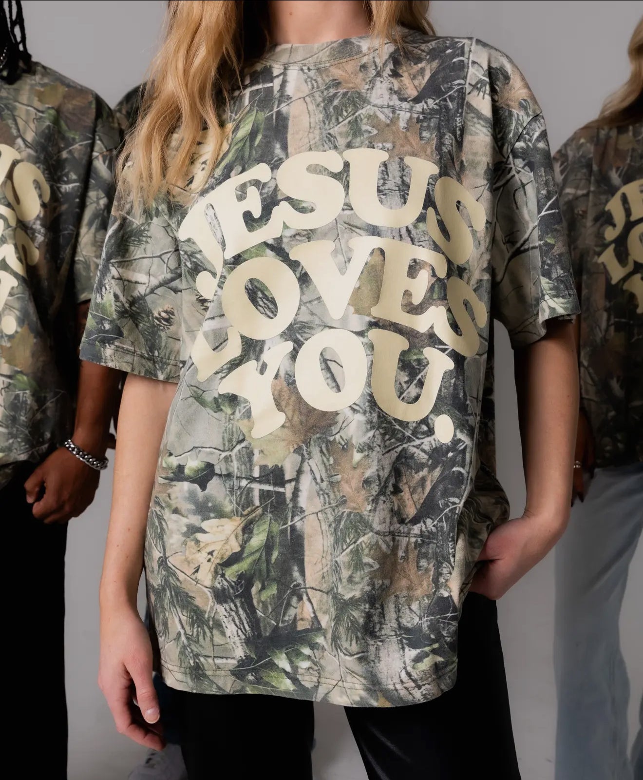Camo Jesus Loves You Tee