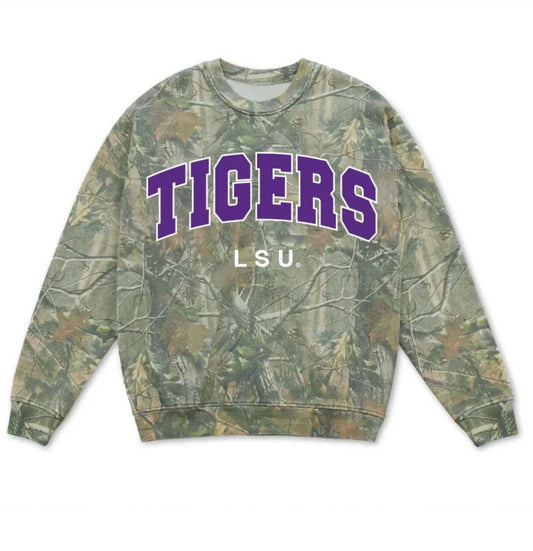 Bayou Camo Tigers Crewneck