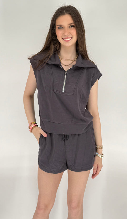 Blake Half Zip Top and Shorts Set