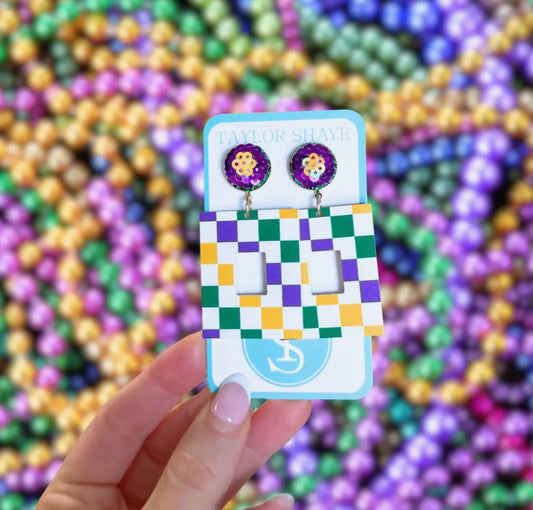 Mardi Gras Checkered Drops