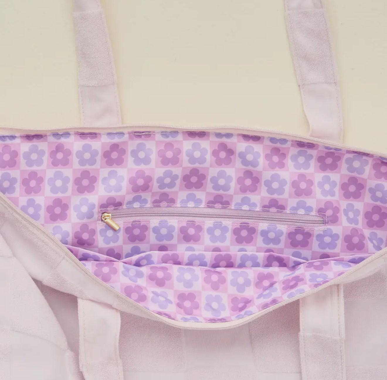 Terry Tote-Purple Check