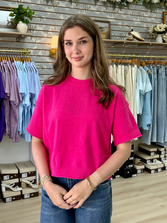 Chloe Exposed Seam Crop Sweater