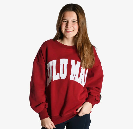 Lulu Mac Crimson/White Crewneck