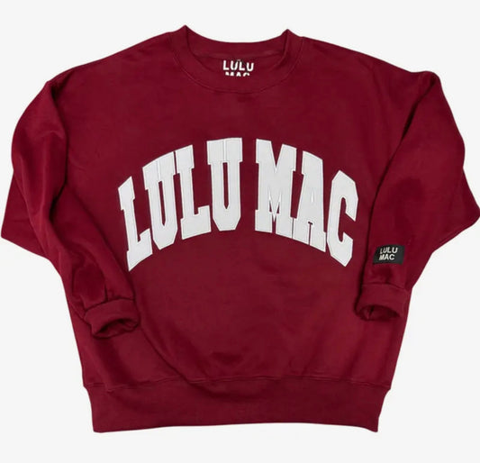 Lulu Mac Maroon/White Crewneck