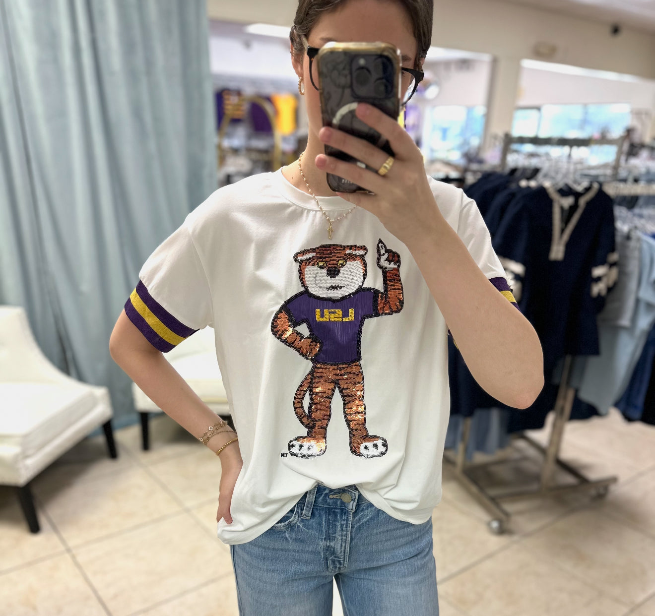 Geaux Tigers Sequin Tee