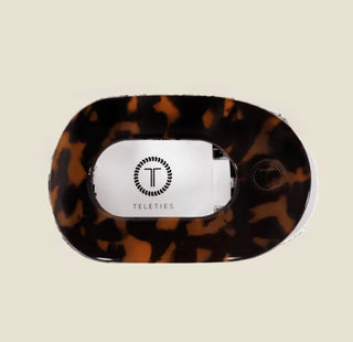 TELETIES Medium Flat Round Hair Clip in Tortoise – comfortable flat-back hair clip for women