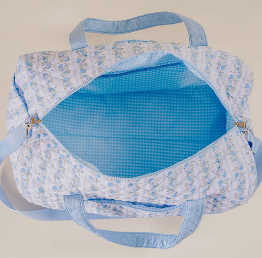 On-The-Go Quilted Weekender Bag-Petal Parade Blue