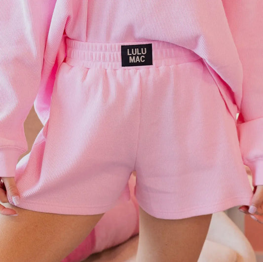 Lulu Mac Light pink Waffle shorts