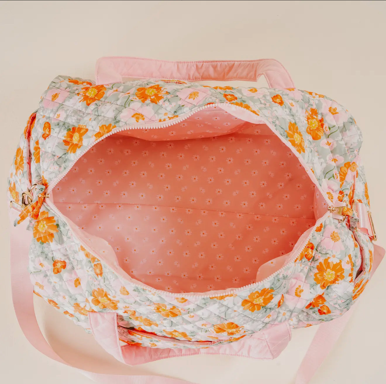 On-The-Go Quilted Weekender Bag-Bouquet Beauty Sage