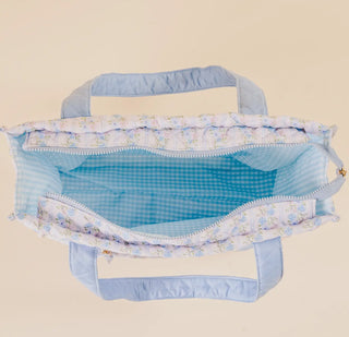 The Everyday Quilted Tote Bag-Petal Parade Blue
