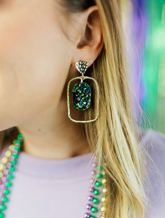 Mardi Gras Oval Hoops
