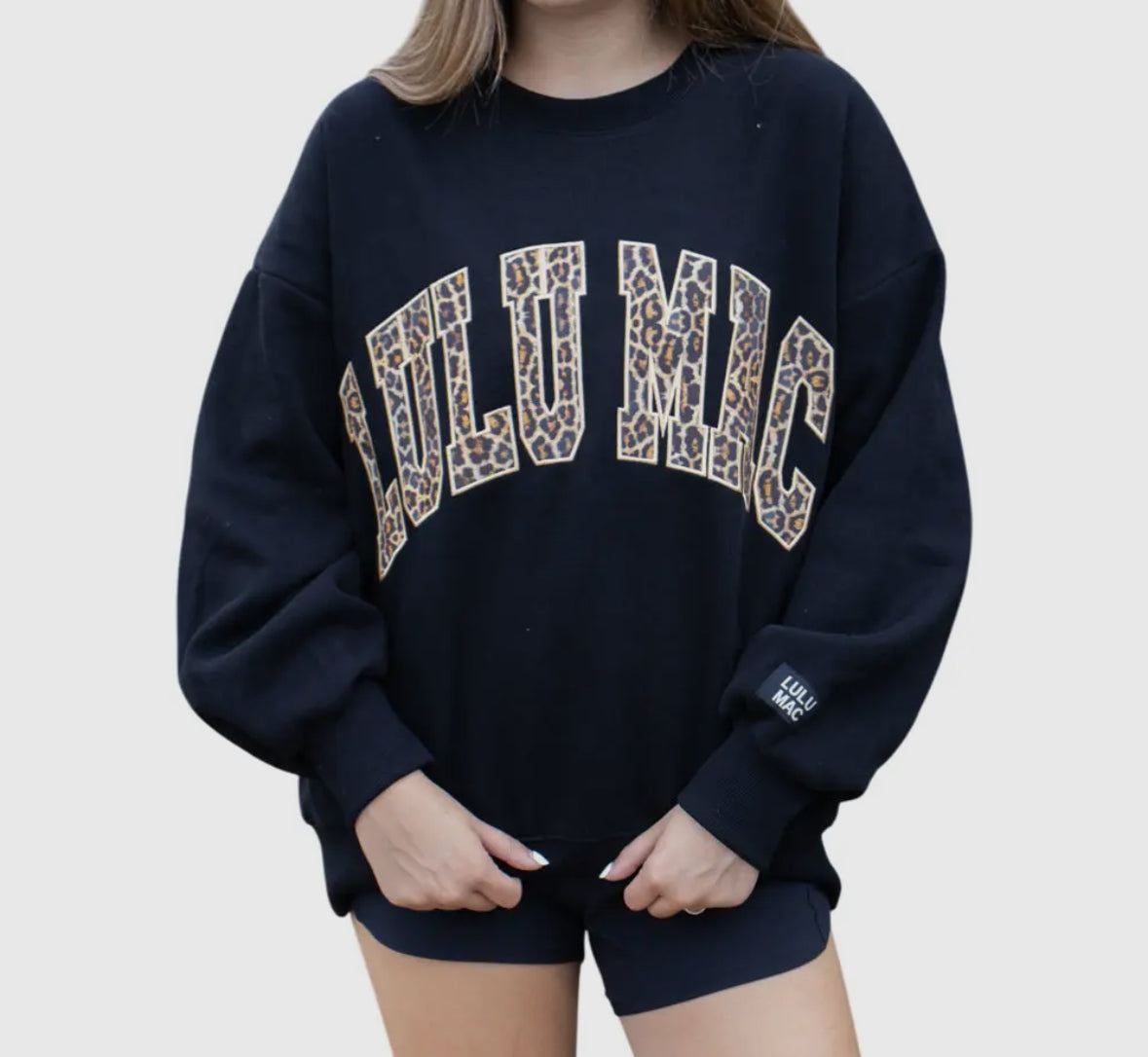 Lulu Mac Crewneck Black/Leopard
