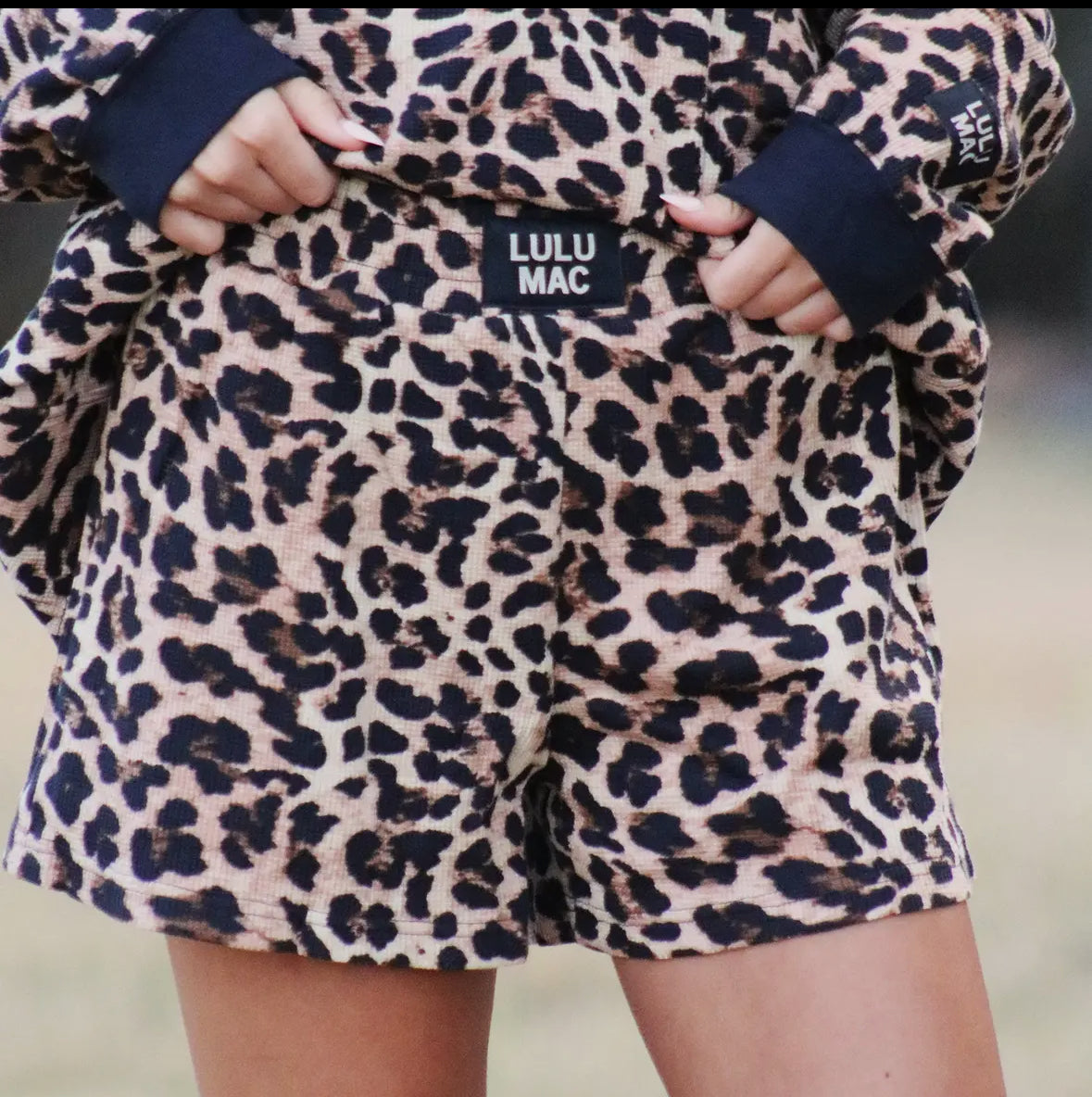 Lulu Mac leopard waffle Shorts
