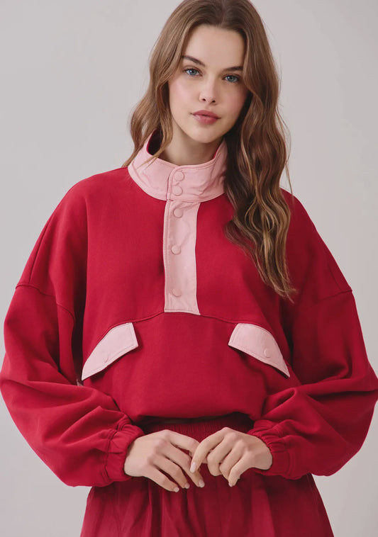 Candy Cane Colorblock Pullover
