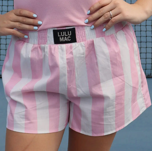 Lulu Mac Darby Stripe Boxers- Pink