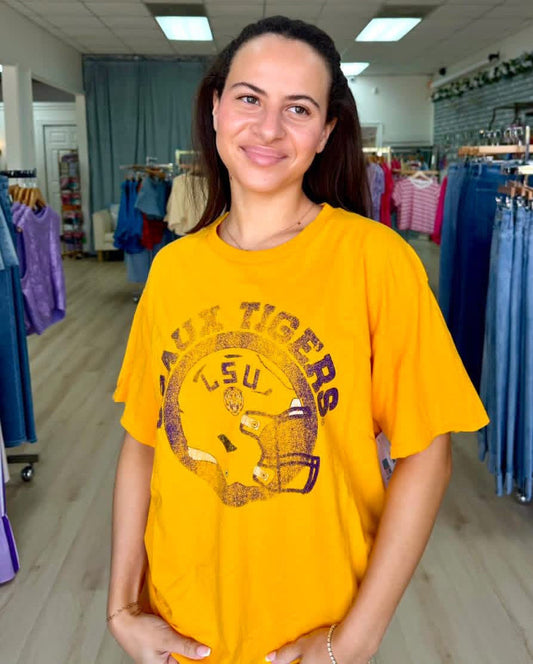 LSU Tigers Vintage Helmet Graphic Tee