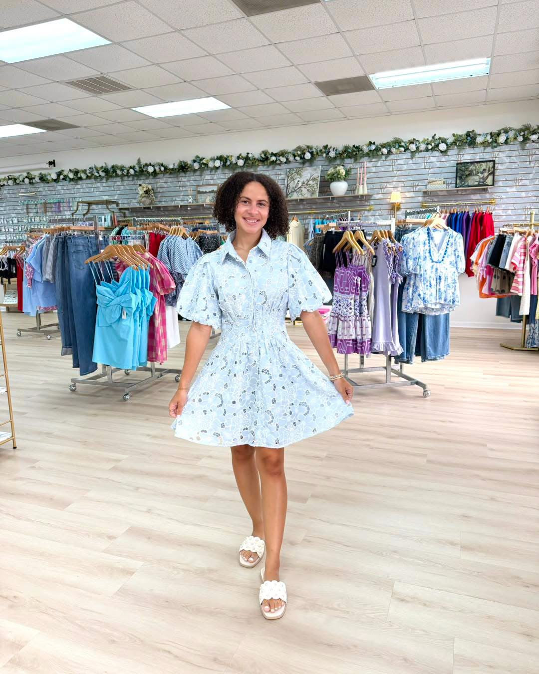Camille Lace Puff Sleeve Dress