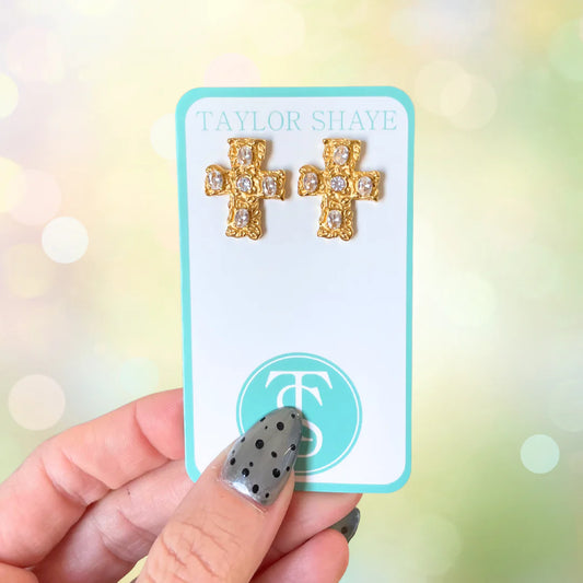 Martha Cross Stud- Clear