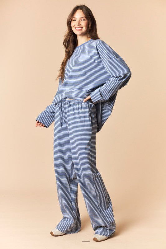 Coastal Calm Long Sleeve Lounge Set – Women's Two Piece Pant Set