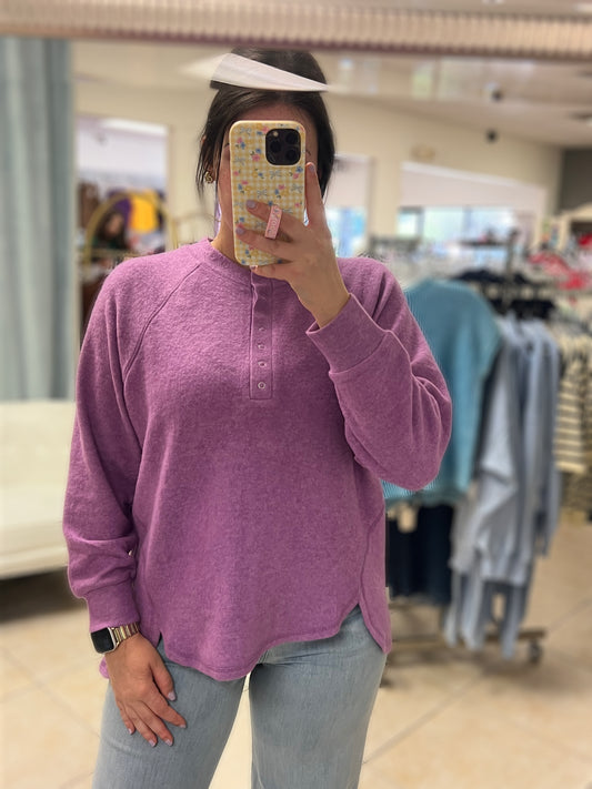 Cozy Days Button Henley