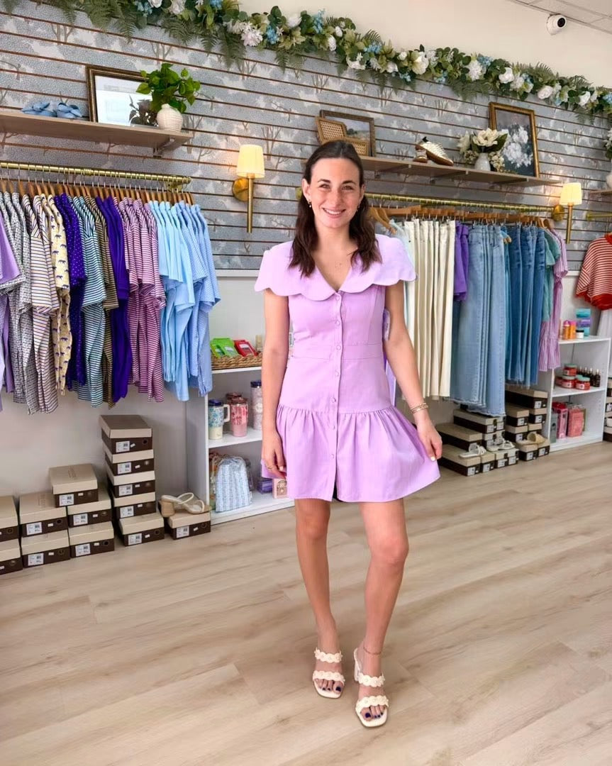 Scalloped Collar Mini Dress